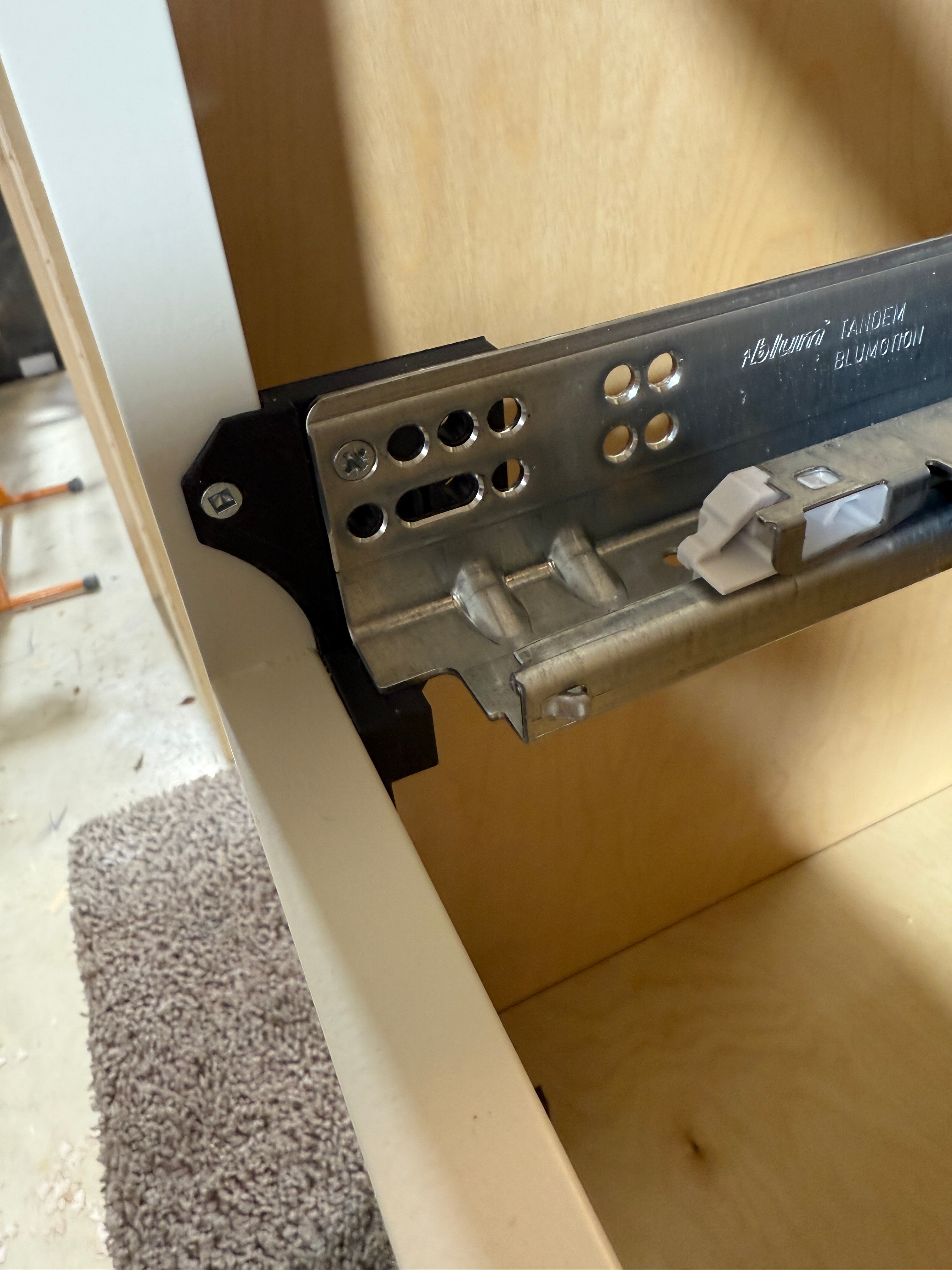 3/4" Front Setback Mount (Inset) for Blum Undermount Slides (Cabinotch Frames and non-bottom drawers)